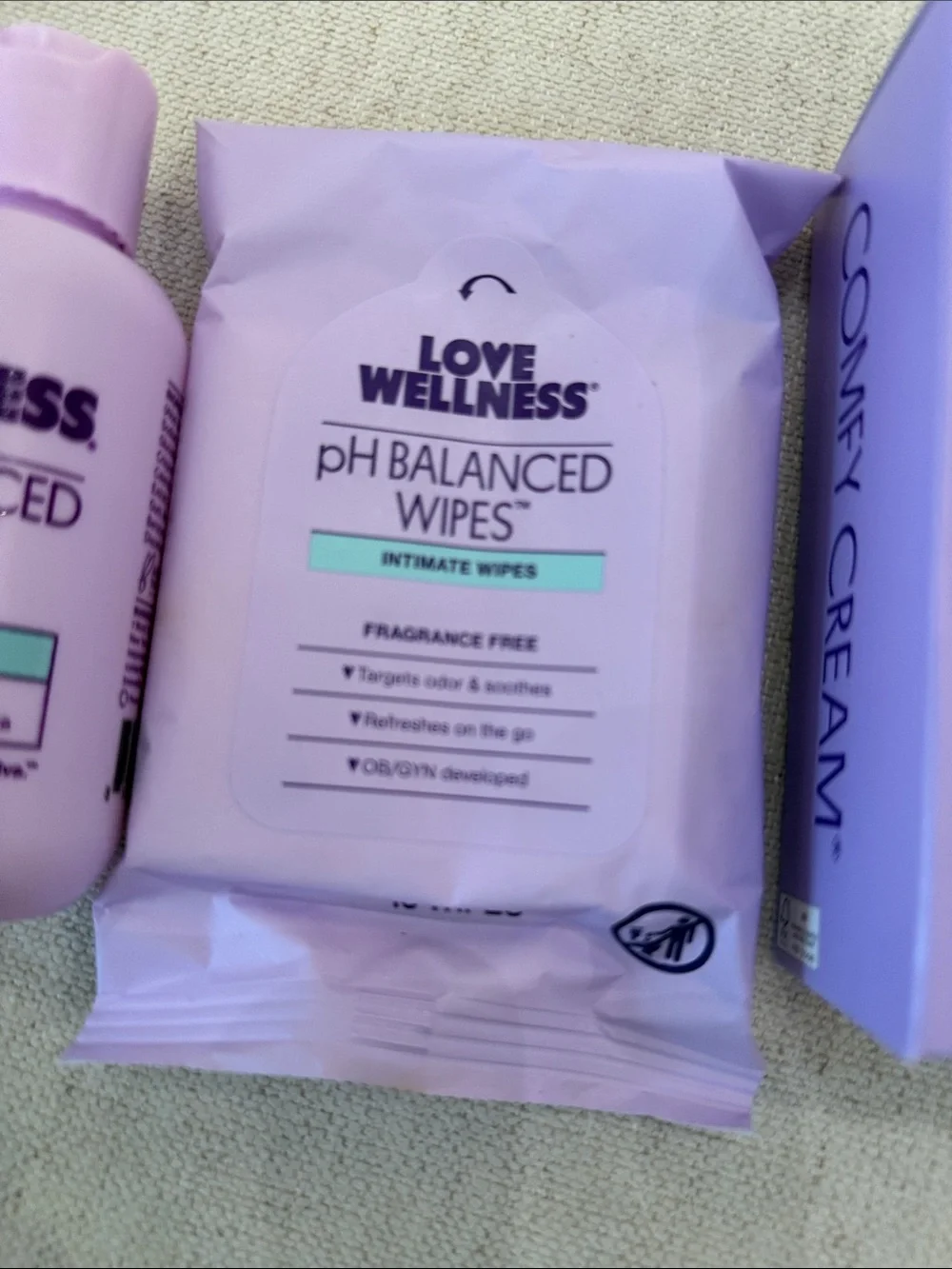 Love wellness comfy cream ph balance cleanser wipes set revolve *